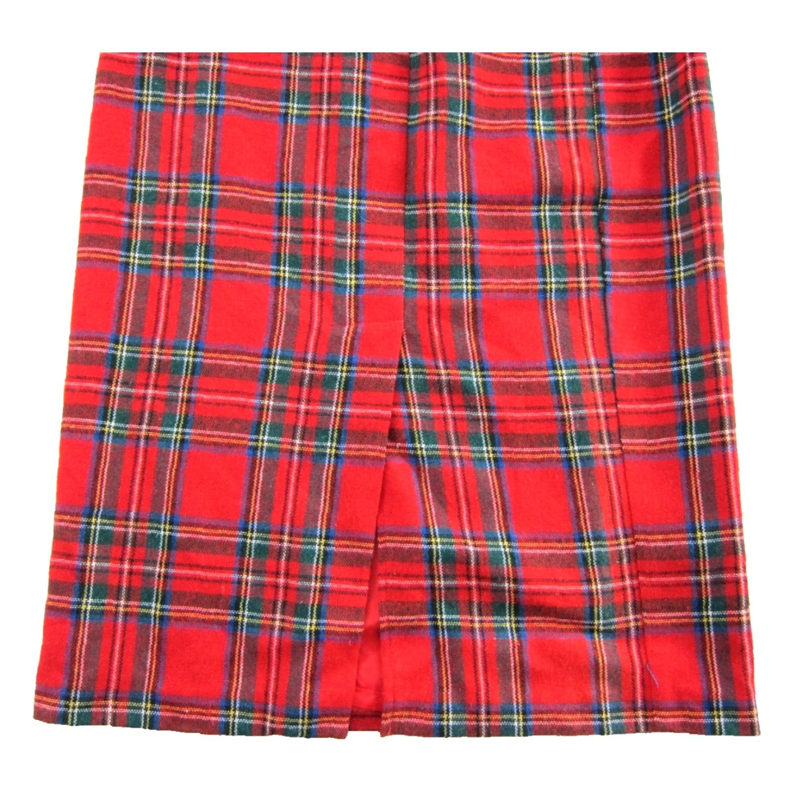 Vintage VINTAGE Nanci Jennifer Canada Wool Red Green Blue Plaid Button Pencil Skirt XS Size 26" / US 2 / IT 38 - 5 Thumbnail