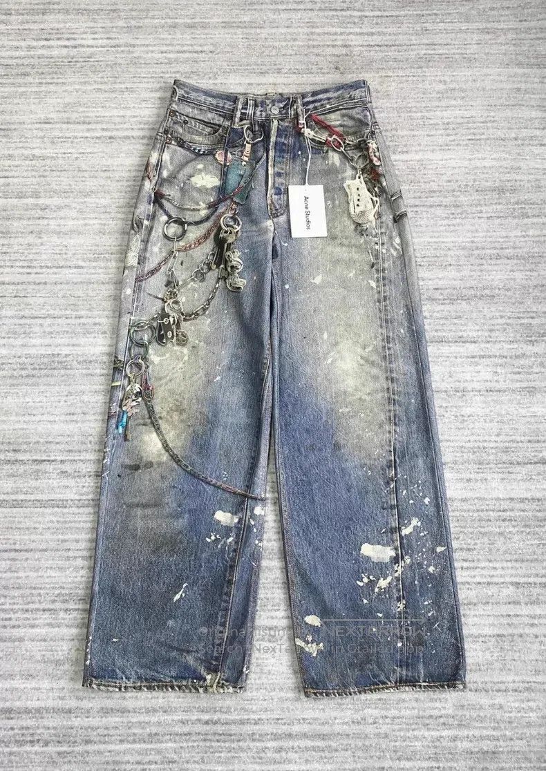 Acne Studios Acne Studios Digital Print 3D Printed Denim Pants Size 24" / US 00 / IT 34 - 1 Thumbnail