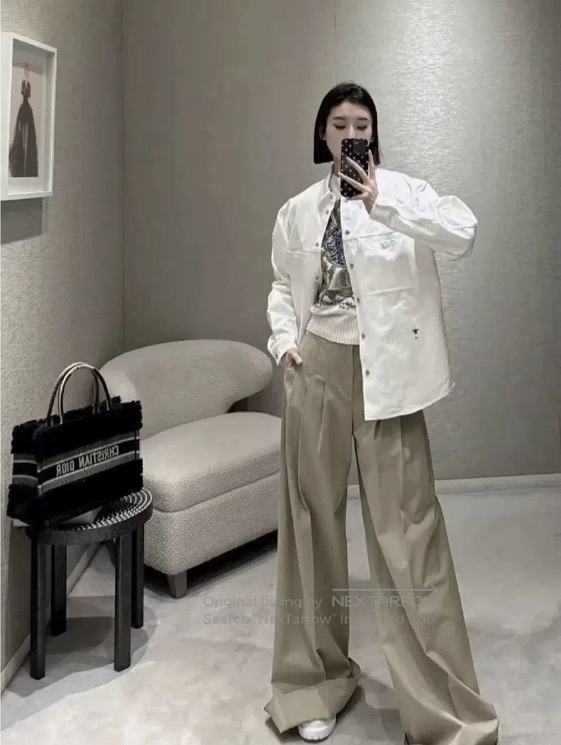 Dior Dior Khaki wide-leg trousers Size 42" / US 20 - 7 Thumbnail