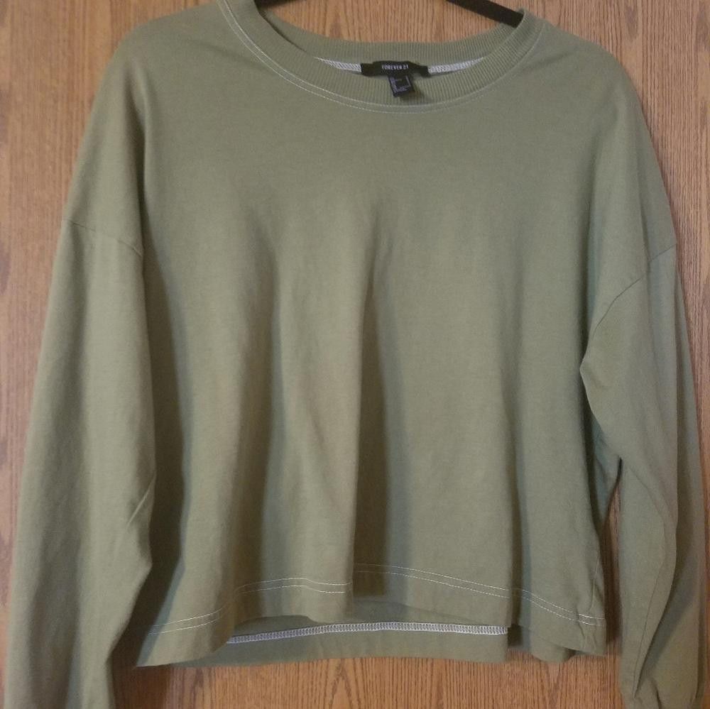 Forever 21 Forever 21 Olive Green Small Cropped Top Size S / US 4 / IT 40 - 1 Thumbnail