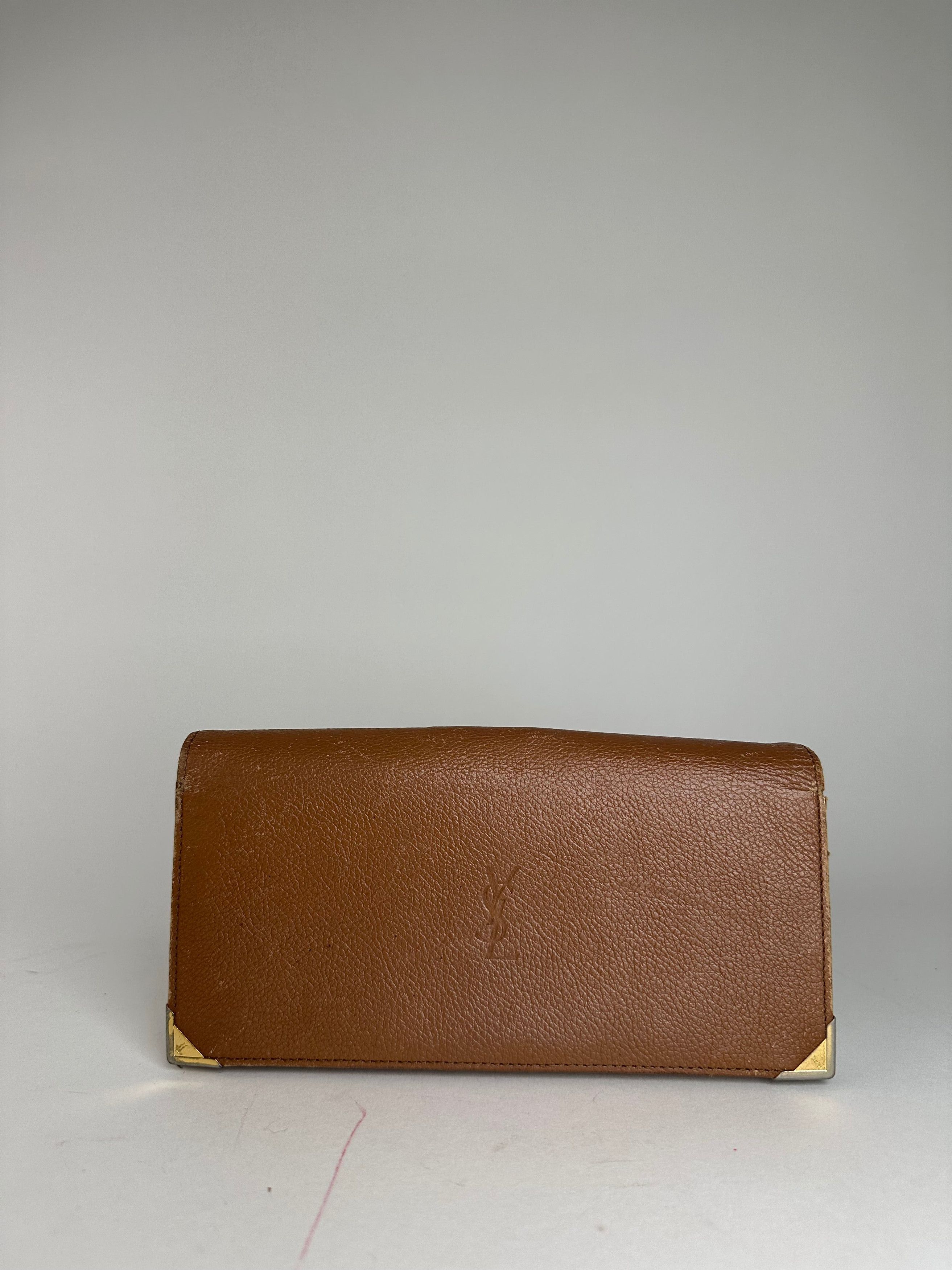 Other Vintage Yves Saint Laurent Leather Long Wallet Brown Size ONE SIZE - 1 Thumbnail