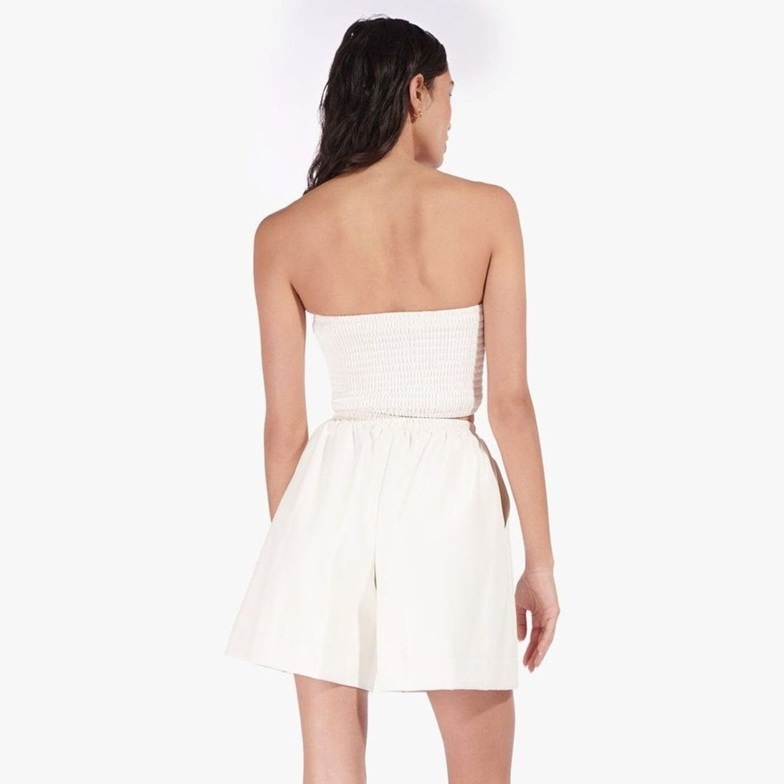 Staud STAUD Davis Vegan Leather Bandeau Top Ivory White S DAMAGED Size S / US 4 / IT 40 - 3 Thumbnail