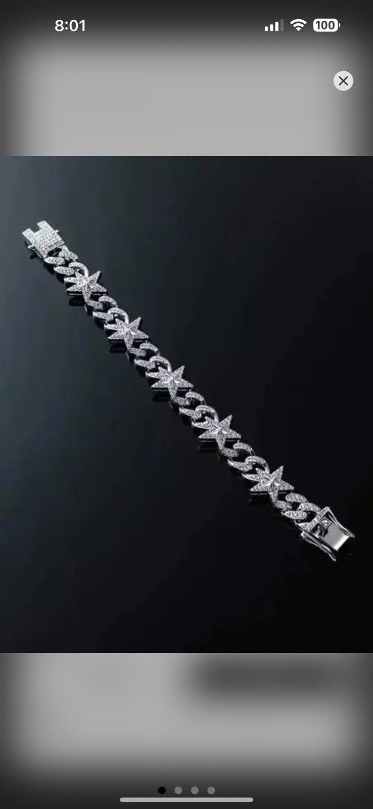 Jewelry Star Chain Braclet in Silver, Men's