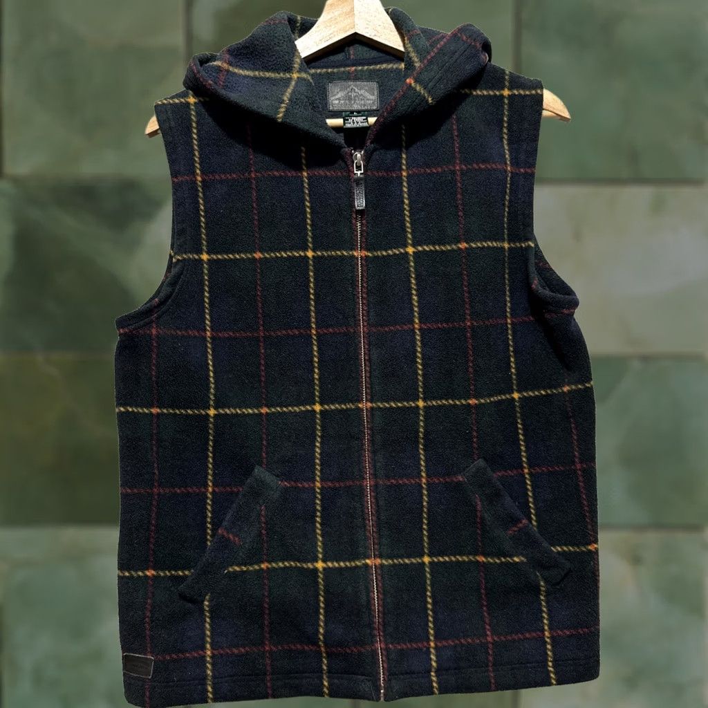 Ralph Lauren VINTAGE Ralph Lauren Hooded Vest Plaid Fleece Full Zip Pockets Women’s Size L Black Size L / US 10 / IT 46 - 1 Thumbnail