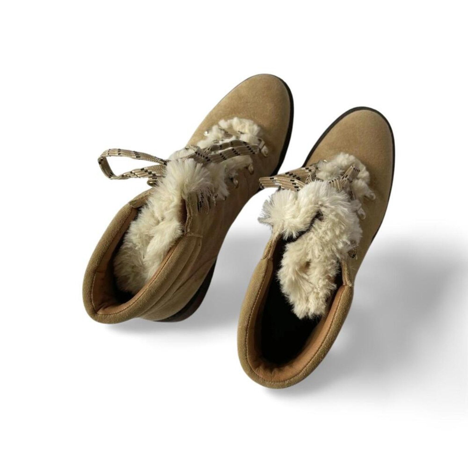 Sam Edelman Cozy Sam Edelman Suede Faux Fur Lined Lace-Up Boots Size US 8.5 / IT 38.5 - 5 Thumbnail