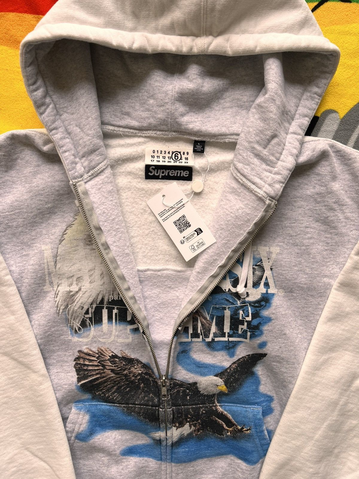 Maison Margiela × Supreme Supreme MM6 Maison Margiela Eagle Zip Hooded Sweatshirt Grey Size US L / EU 52-54 / 3 - 8 Thumbnail
