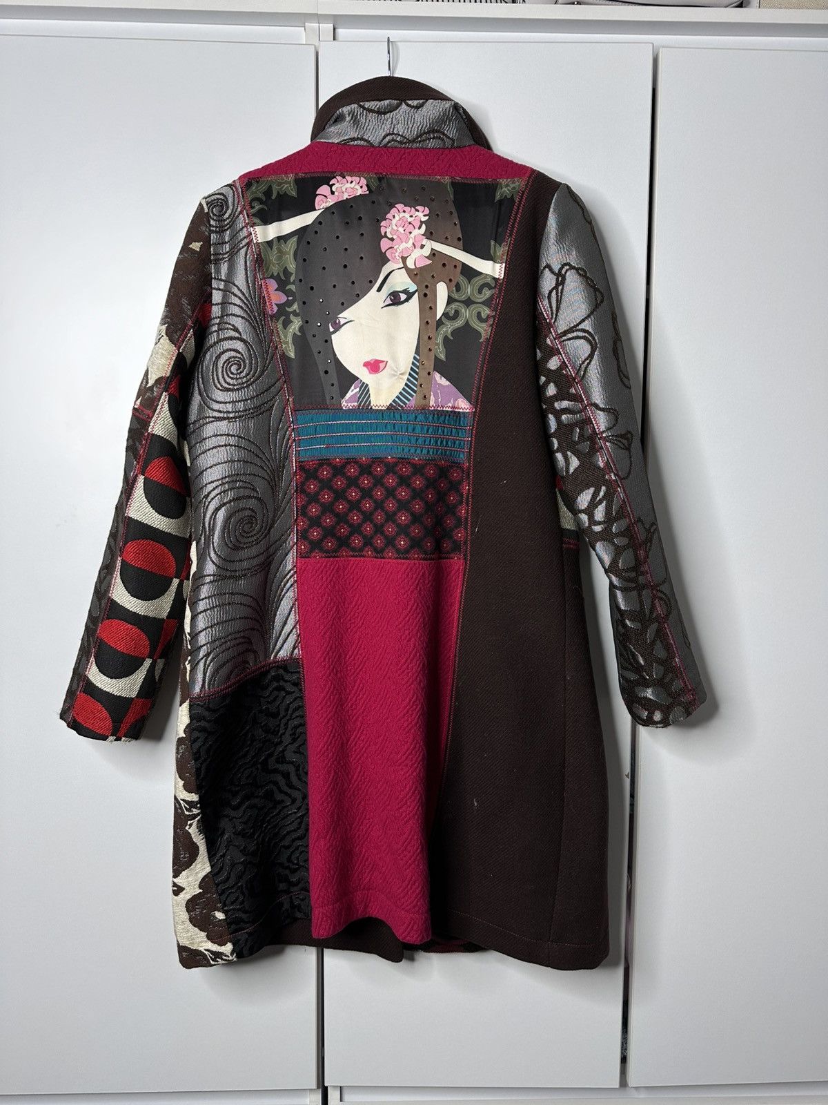 Desigual Desigual Avan Garde Japan Style Patchwork Geisha Coat Size L / US 10 / IT 46 - 1 Thumbnail