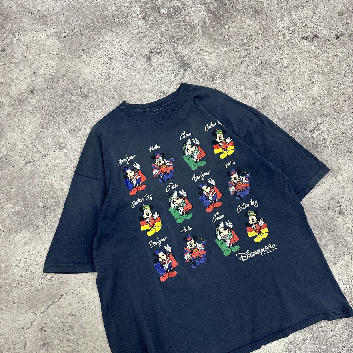 Disney Vintage 90s Disneyland Paris Hello Mickey Mouse tee Europe Size US XL / EU 56 / 4 - 3 Thumbnail