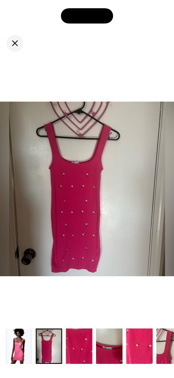 Zara (ZARA) Pink Sleeveless Dress with Floral Accents Size M / US 6-8 / IT 42-44 - 1 Thumbnail