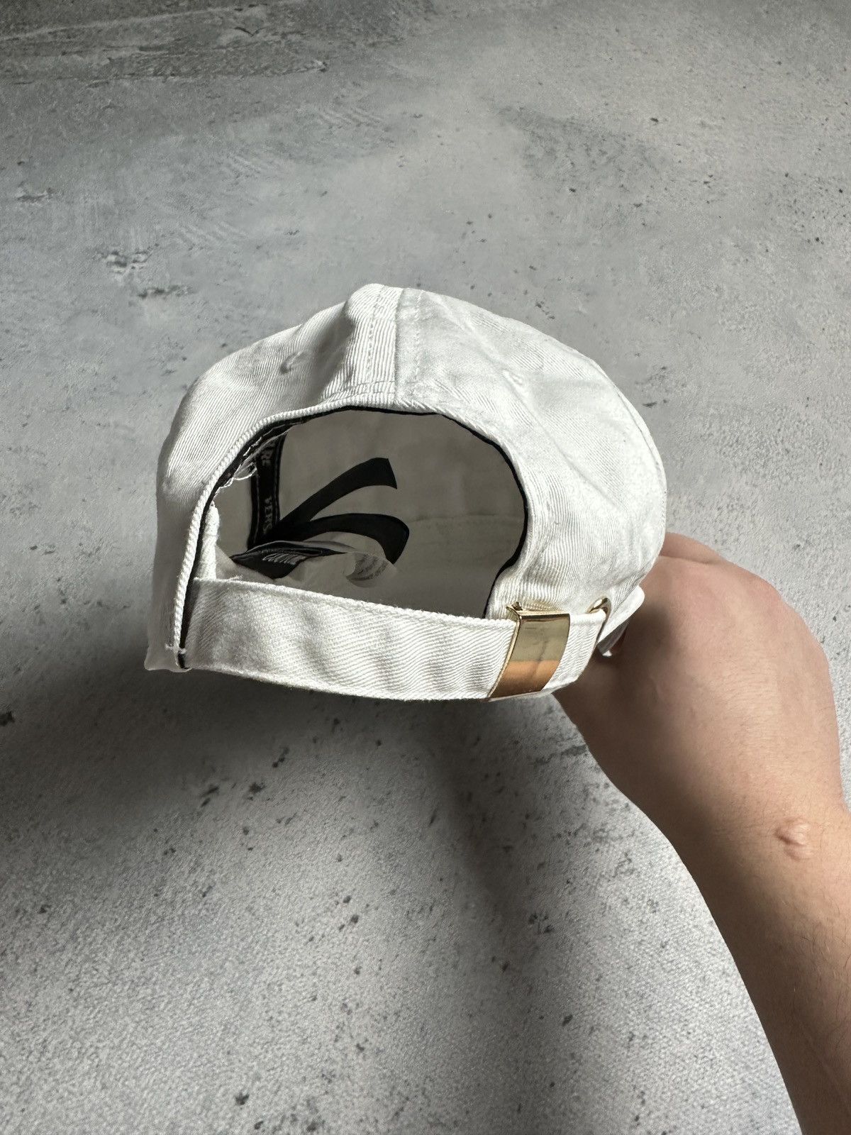 Versace Versace Jeans Couture White Gold Big Logo Cap Hat y2k Rap Size ONE SIZE - 8 Thumbnail