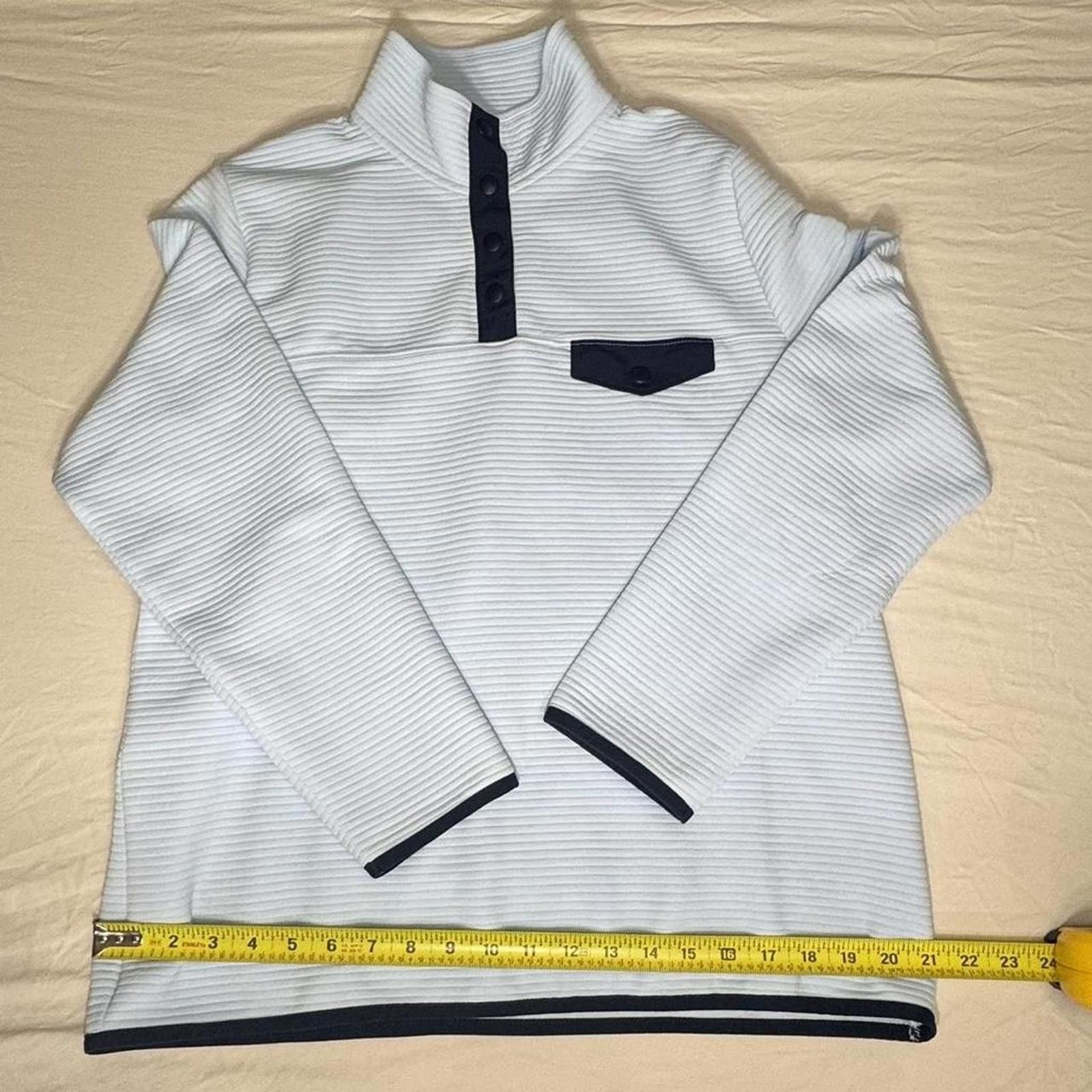 J.Crew J.Crew Men's White and Blue Sweatshirt Size US L / EU 52-54 / 3 - 3 Thumbnail