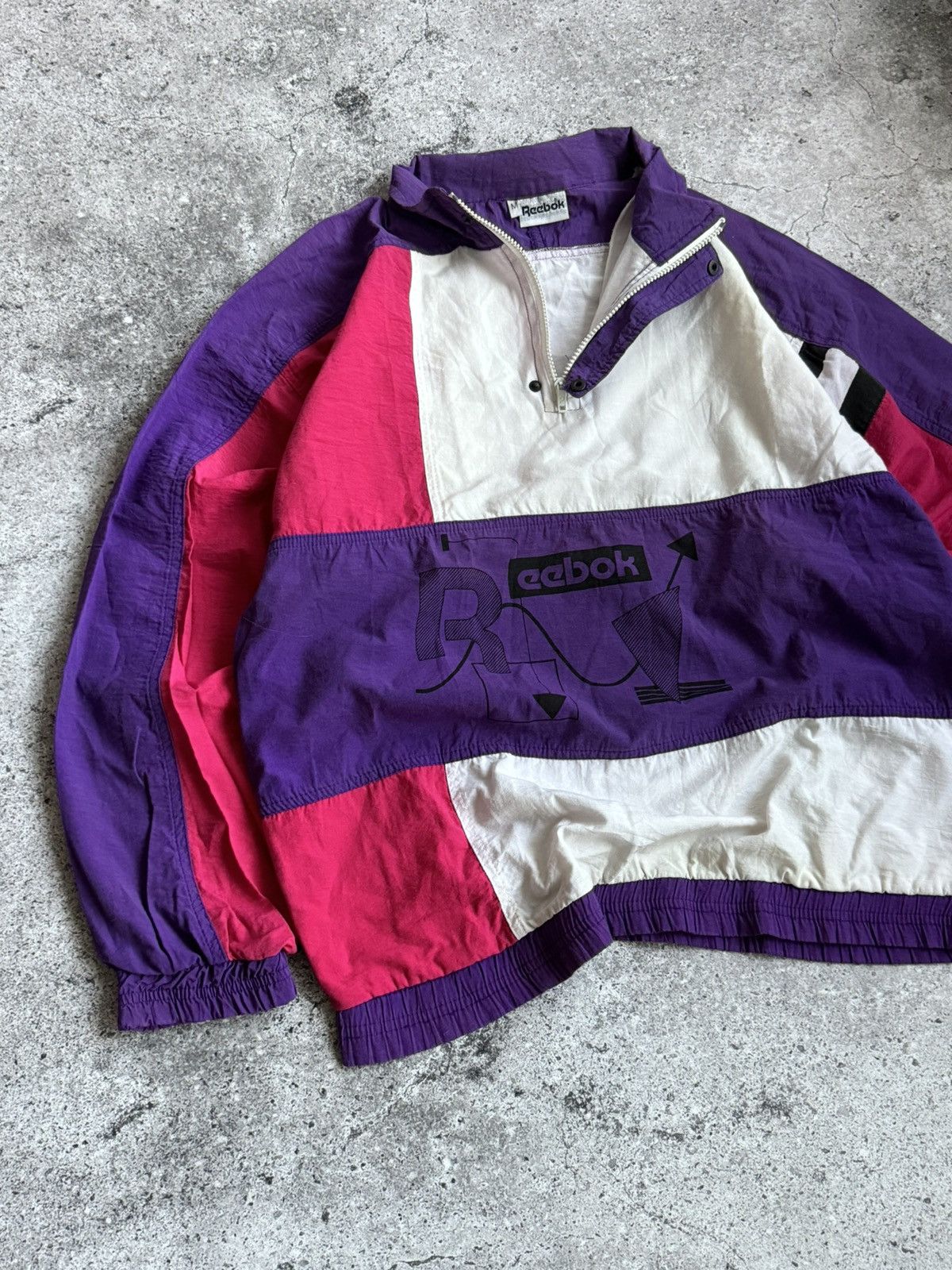 Reebok Vintage Reebok Y2K 1/3 nylon hoodie light jacket Size US M / EU 48-50 / 2 - 5 Thumbnail