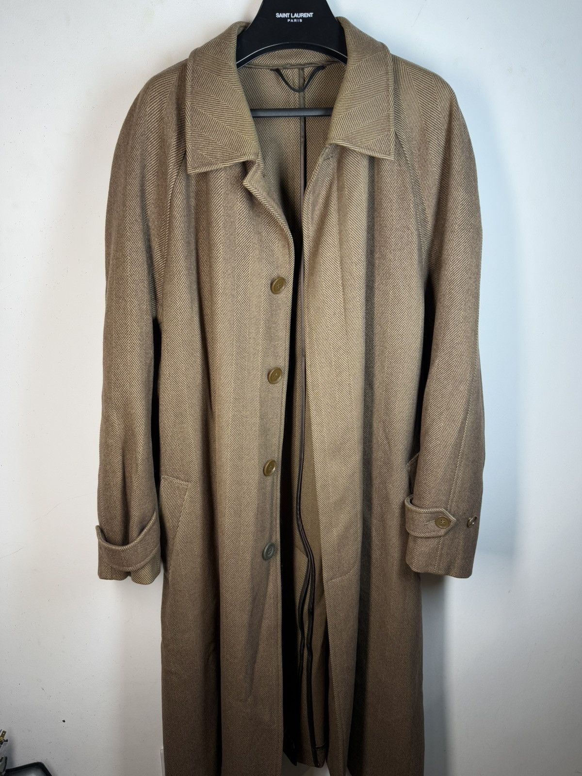 Yves Saint Laurent Wool YSL Coat Heavy Brown Soft Camel France Size US L / EU 52-54 / 3 - 4 Thumbnail