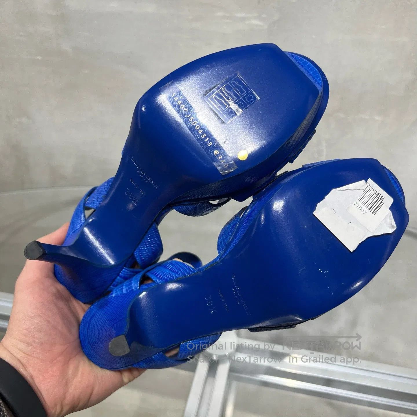 Saint Laurent Paris Saint Laurent Paris Ms.High-heeled Sandals, Blue Size US 8 / IT 38 - 7 Thumbnail