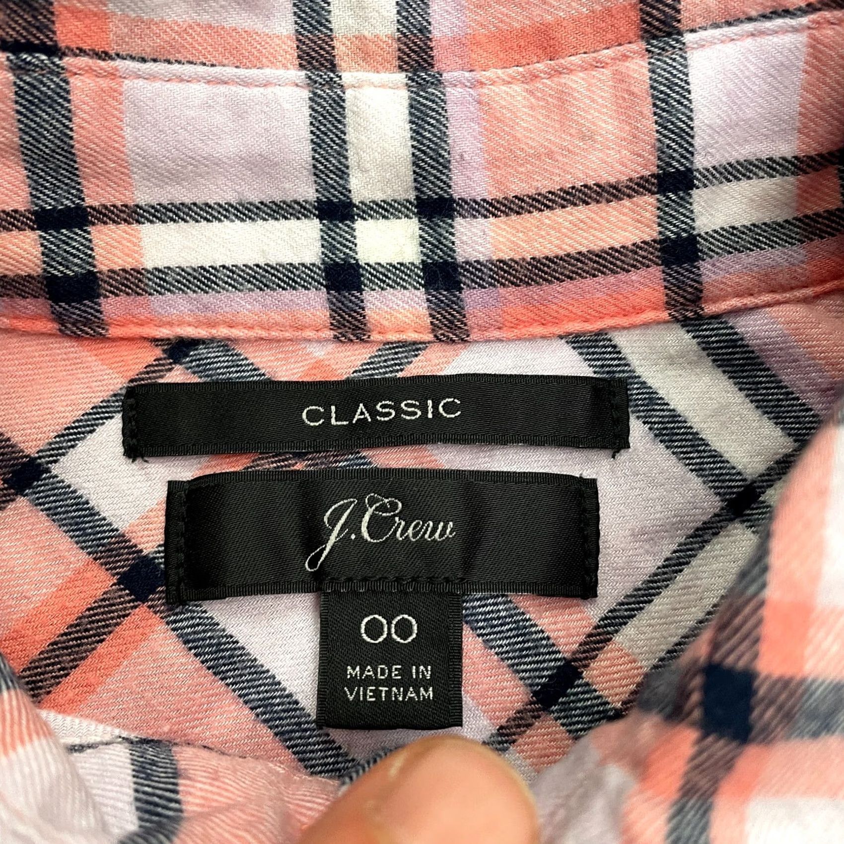 J.Crew J.CREW Button-Up Shirt Womens Small Pink Plaid Flannel Cotton Classic Casual Tailored Sl-F? Size S / US 4 / IT 40 - 5 Thumbnail