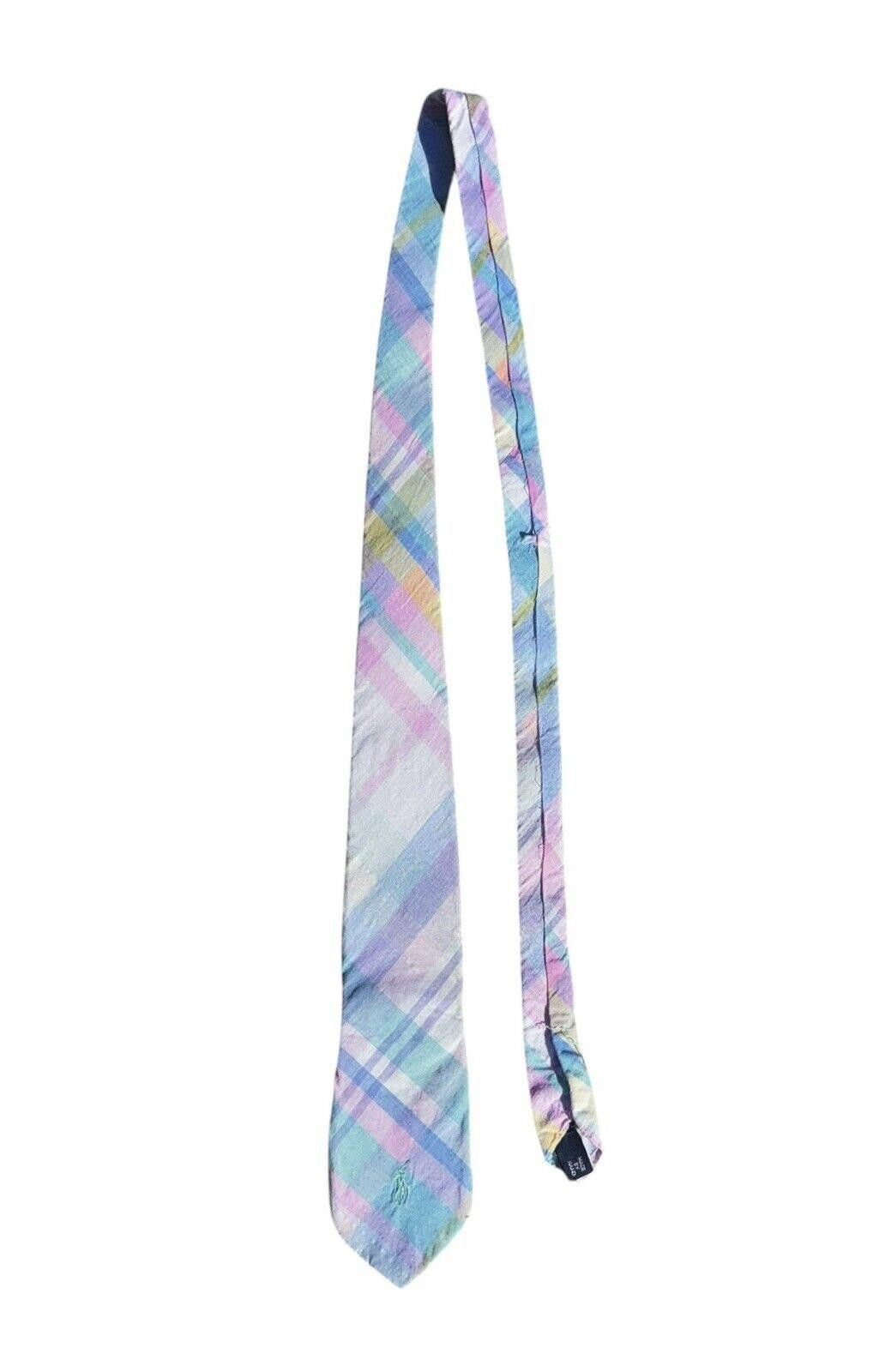 Polo Ralph Lauren Vintage Polo Ralph Lauren Striped Plaid Hand Made Tie Size ONE SIZE - 1 Thumbnail
