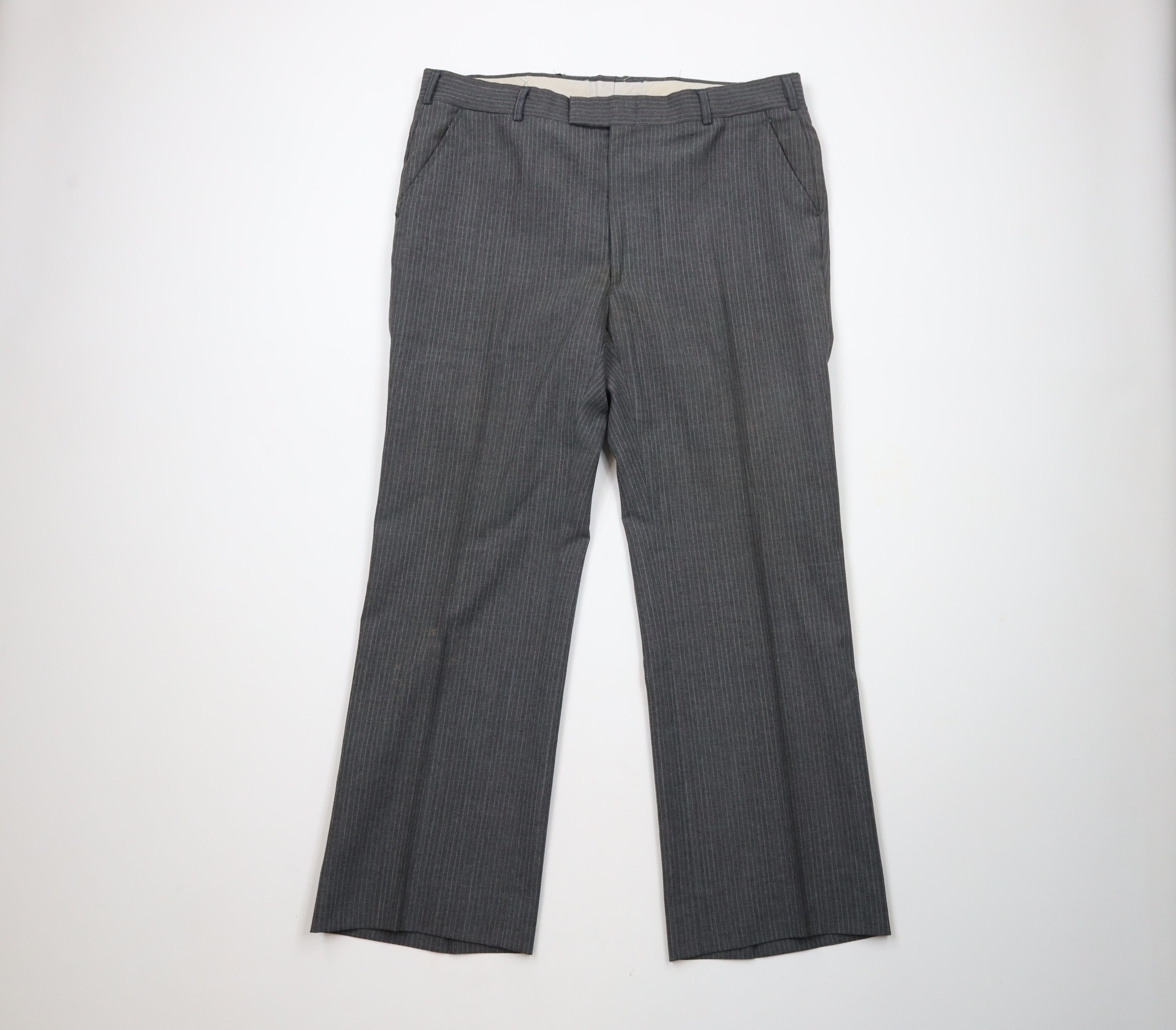 Vintage Vintage 70s Streetwear Wool Blend Striped Bell Bottoms Pants Size US 38 / EU 54 - 1 Thumbnail