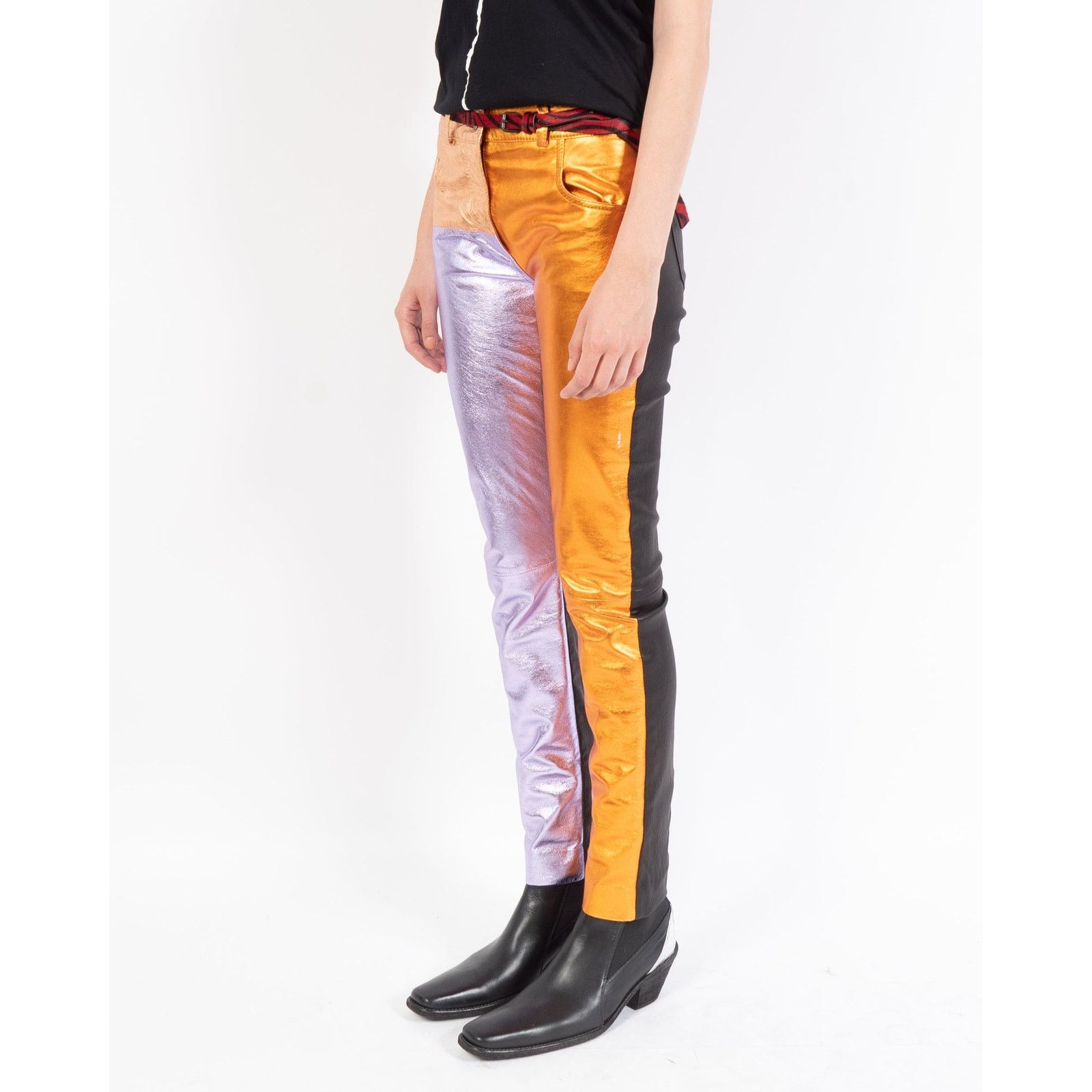 Haider Ackermann SS17 Tricolor Leather Skinny Trousers Size 26" / US 2 / IT 38 - 5 Thumbnail