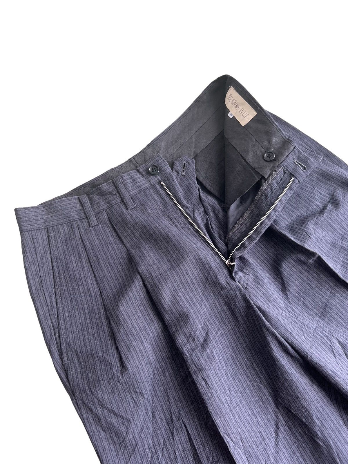 Comme des Garcons Homme 1990s Tete Homme 🇯🇵 Classic Stripe Gabardine Trouser Pants Size US 30 / EU 46 - 2 Thumbnail
