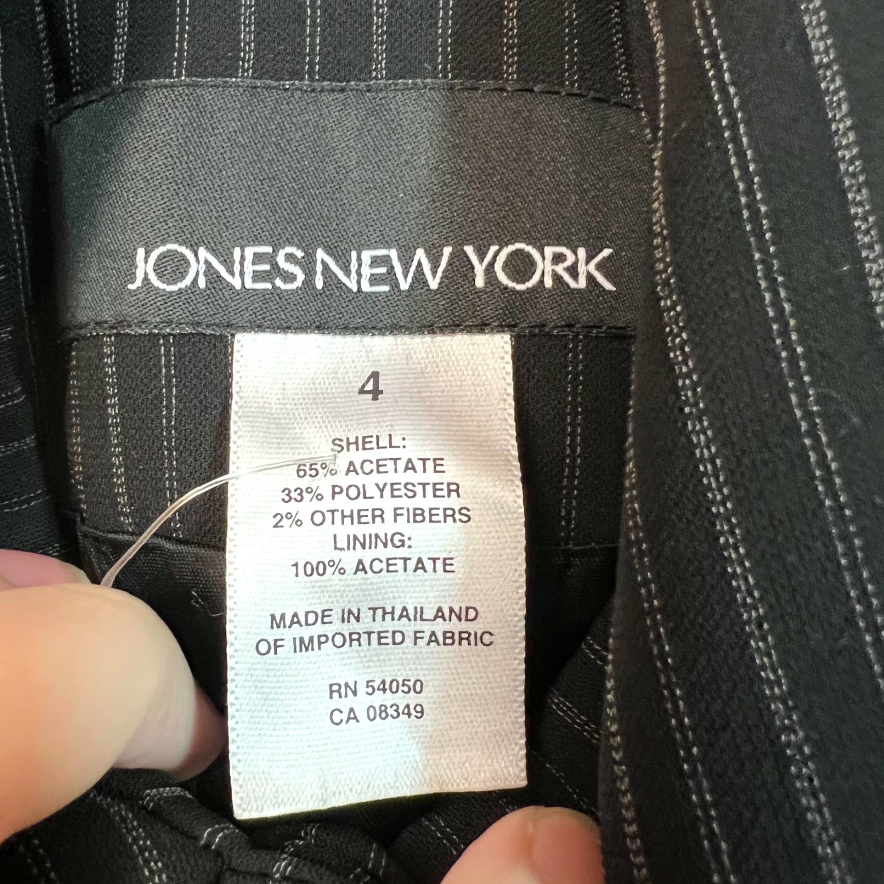 Jones New York Jones New York Womens Jacket Striped Black Button Front Size 4 | Casual Classic Coat 65% Acetate 33% Polyester Lined 100% Acetate Size S / US 4 / IT 40 - 6 Thumbnail