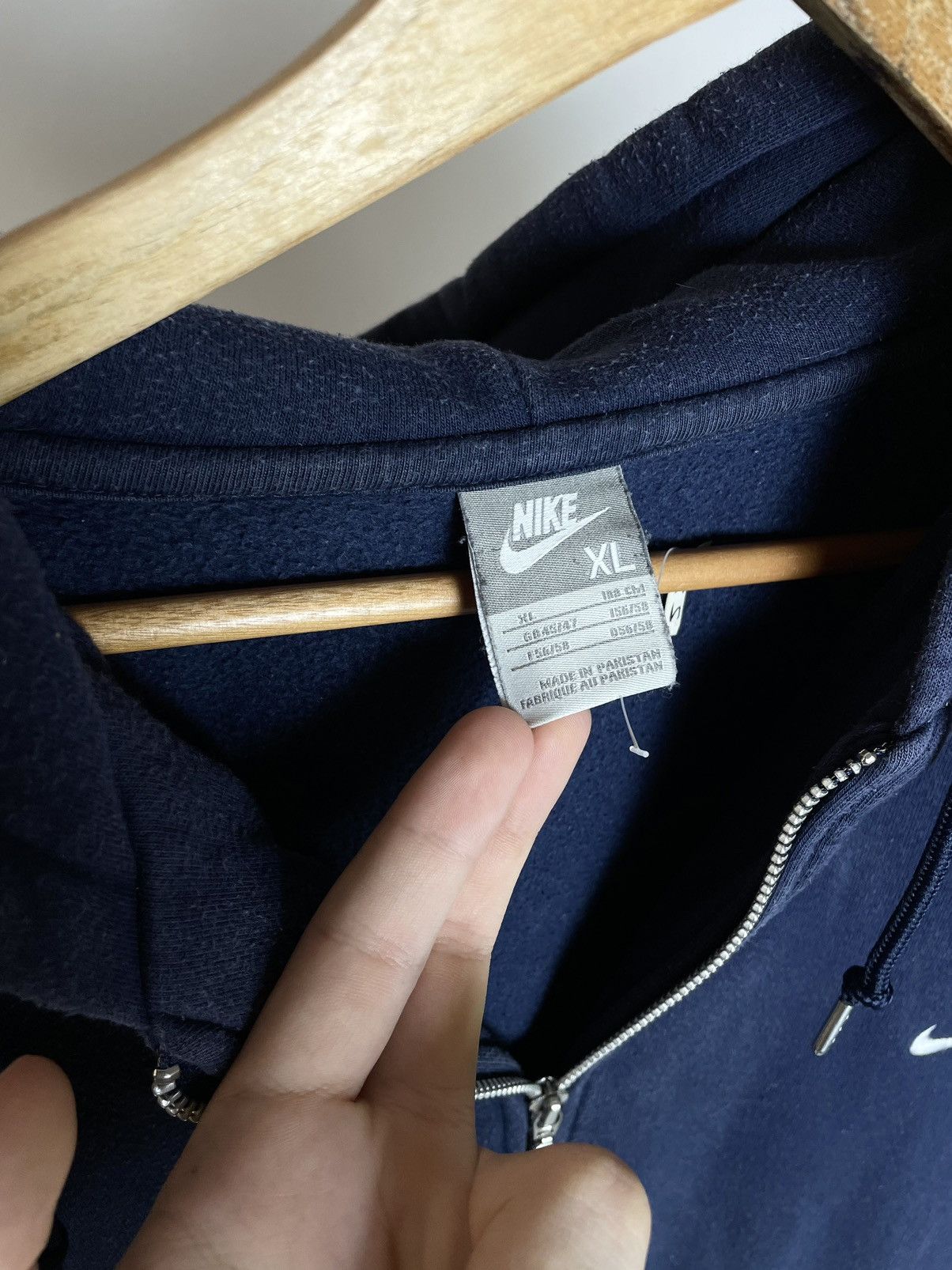 Nike Nike 🌚 Vintage full zip blue small logo hoodie sweatshirt Size US XL / EU 56 / 4 - 4 Thumbnail
