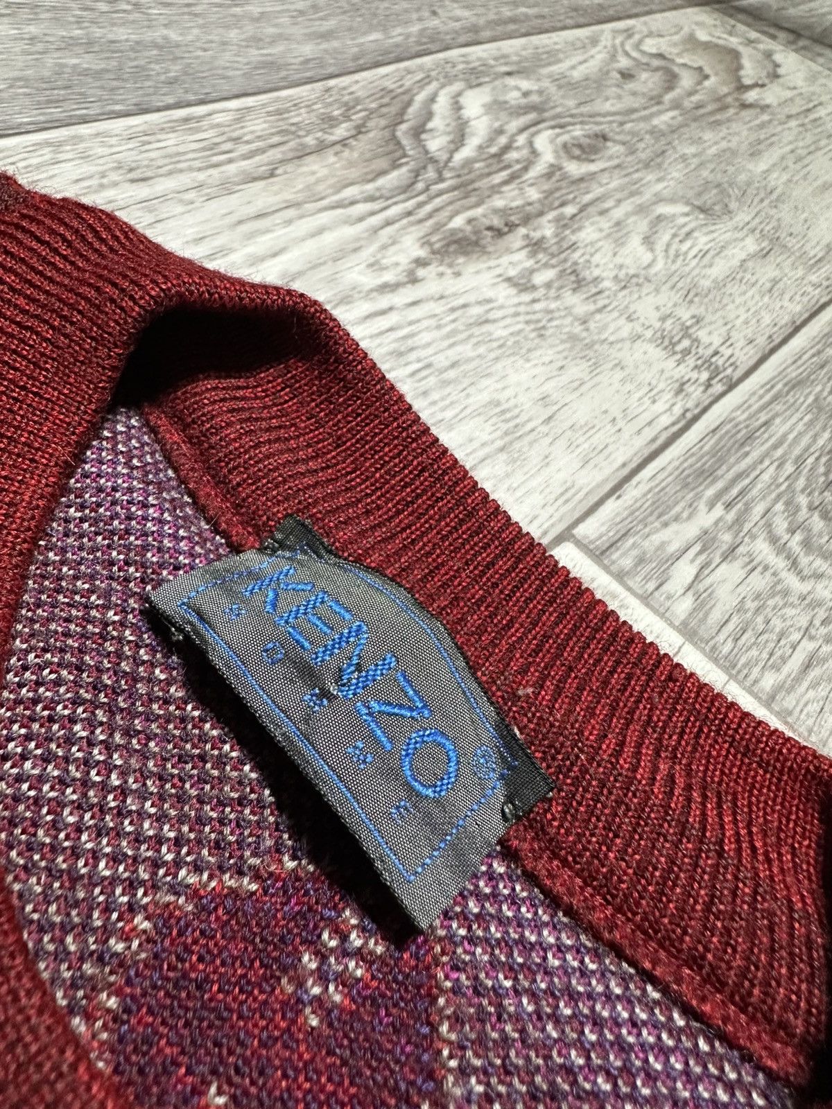 Kenzo Kenzo Homme Vintage Virgin Wool Abstraction Sweater Size US L / EU 52-54 / 3 - 5 Thumbnail