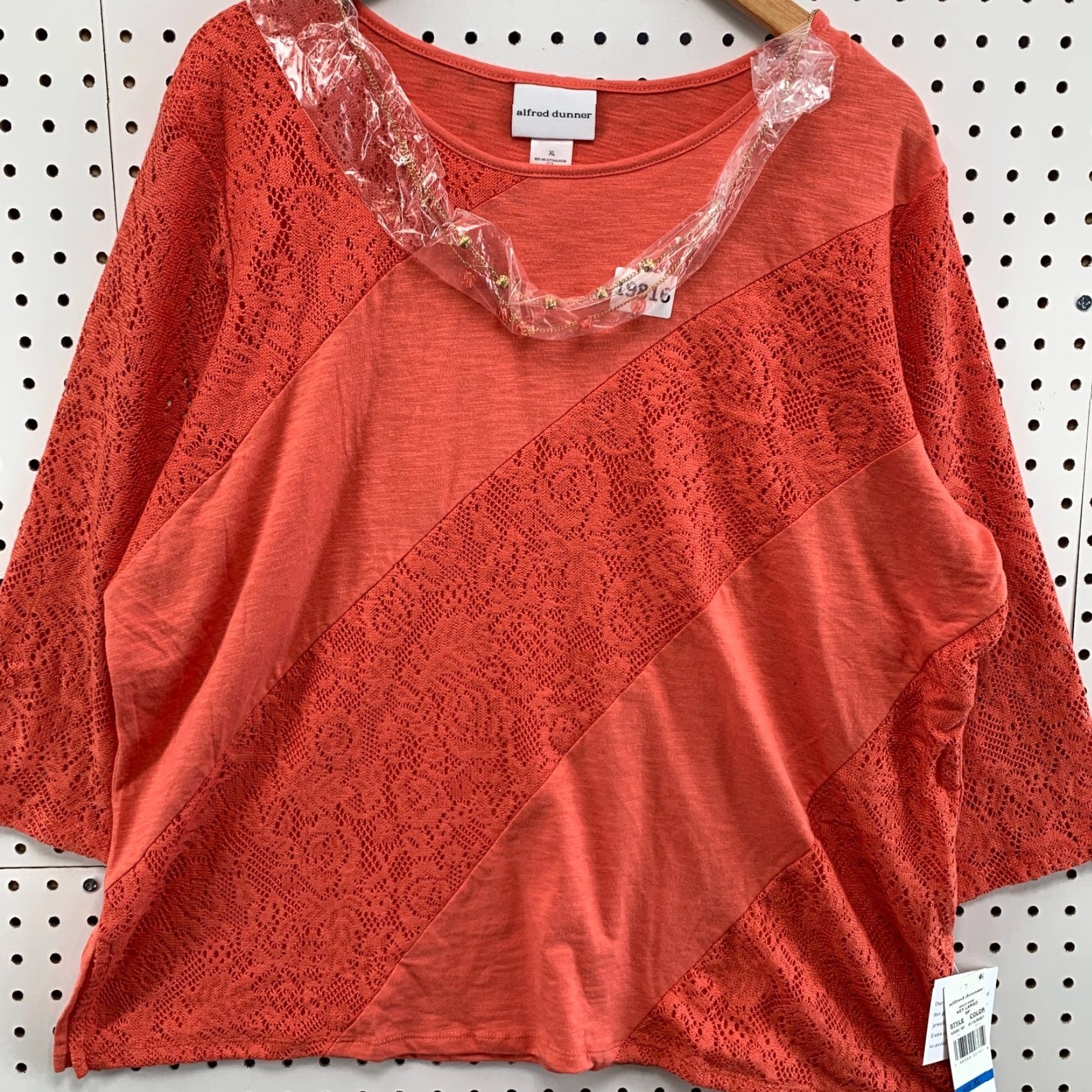Vintage VINTAGE Alfred Dunner Shirt Womens XL Pink 3/4 Sleeve Lace NWT 24.5x27 Size XL / US 12-14 / IT 48-50 - 7 Thumbnail