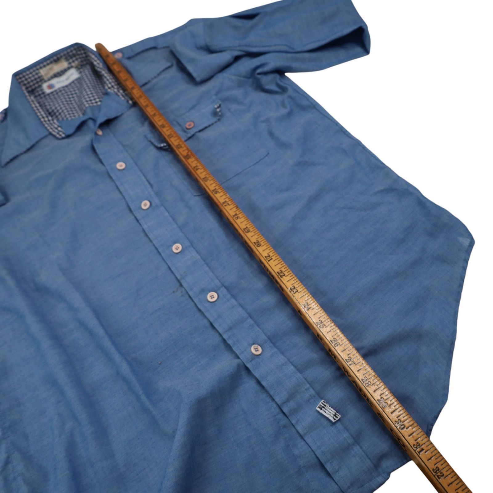 Vintage True VTG 60s Jas. K. Wilson Chambray Work Shirt Blue Size US L / EU 52-54 / 3 - 9 Thumbnail