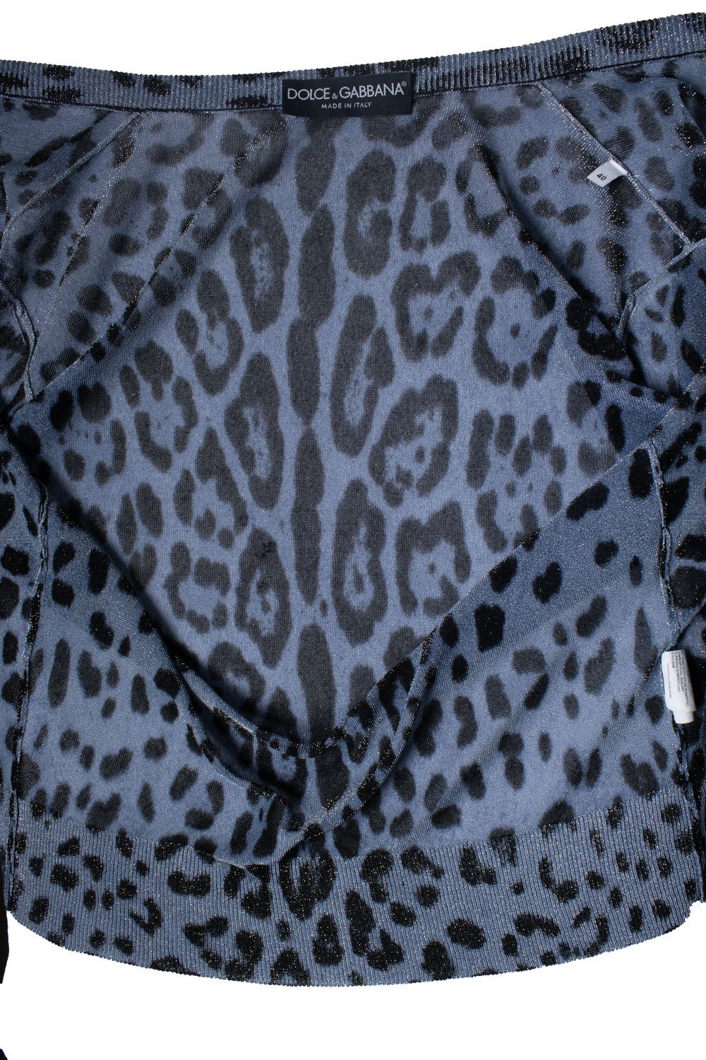 Dolce & Gabbana Dolce & Gabbana, leopard lurex cardigan in blue Size XS / US 0-2 / IT 36-38 - 9 Thumbnail