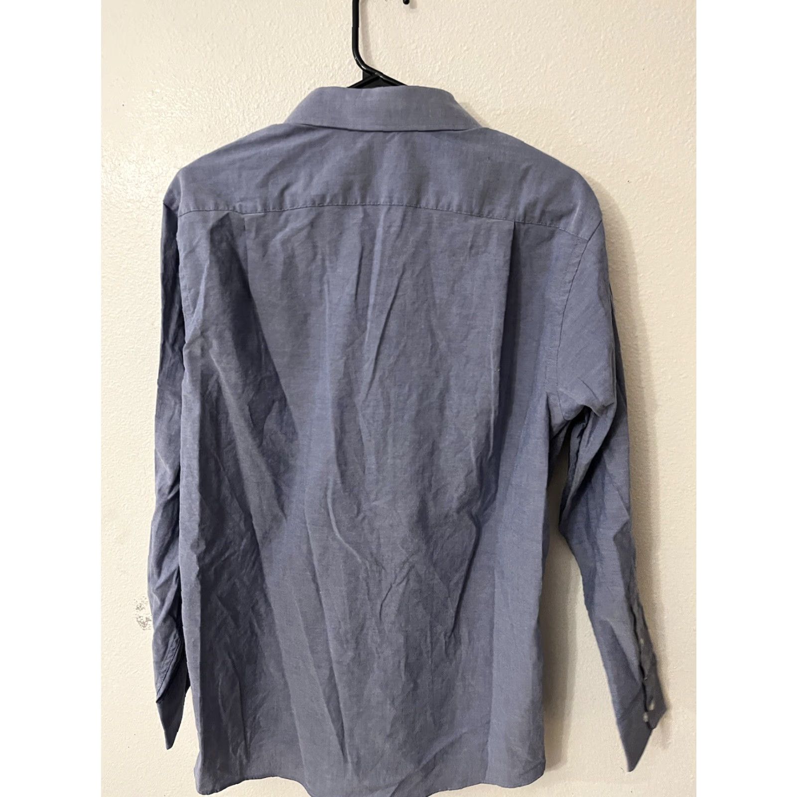Tommy Hilfiger VINTAGE Tommy Hilfiger Shirt Regular Fit Blue Solid Long Sleeve Button-Down M Adult Medium Blue Mens Shirt Size US M / EU 48-50 / 2 - 2 Thumbnail