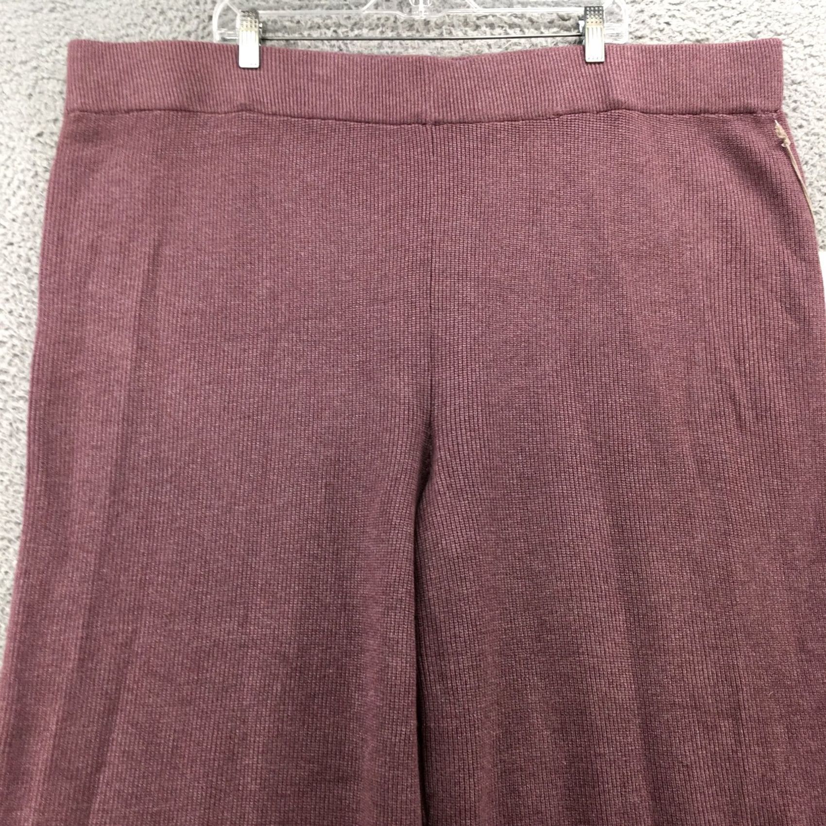 Vintage A New Day Purple 3X Wide-Leg Pants High Rise Pull On Womens Pant Shirt? Size XXL / US 16-18 / IT 52-54 - 2 Thumbnail