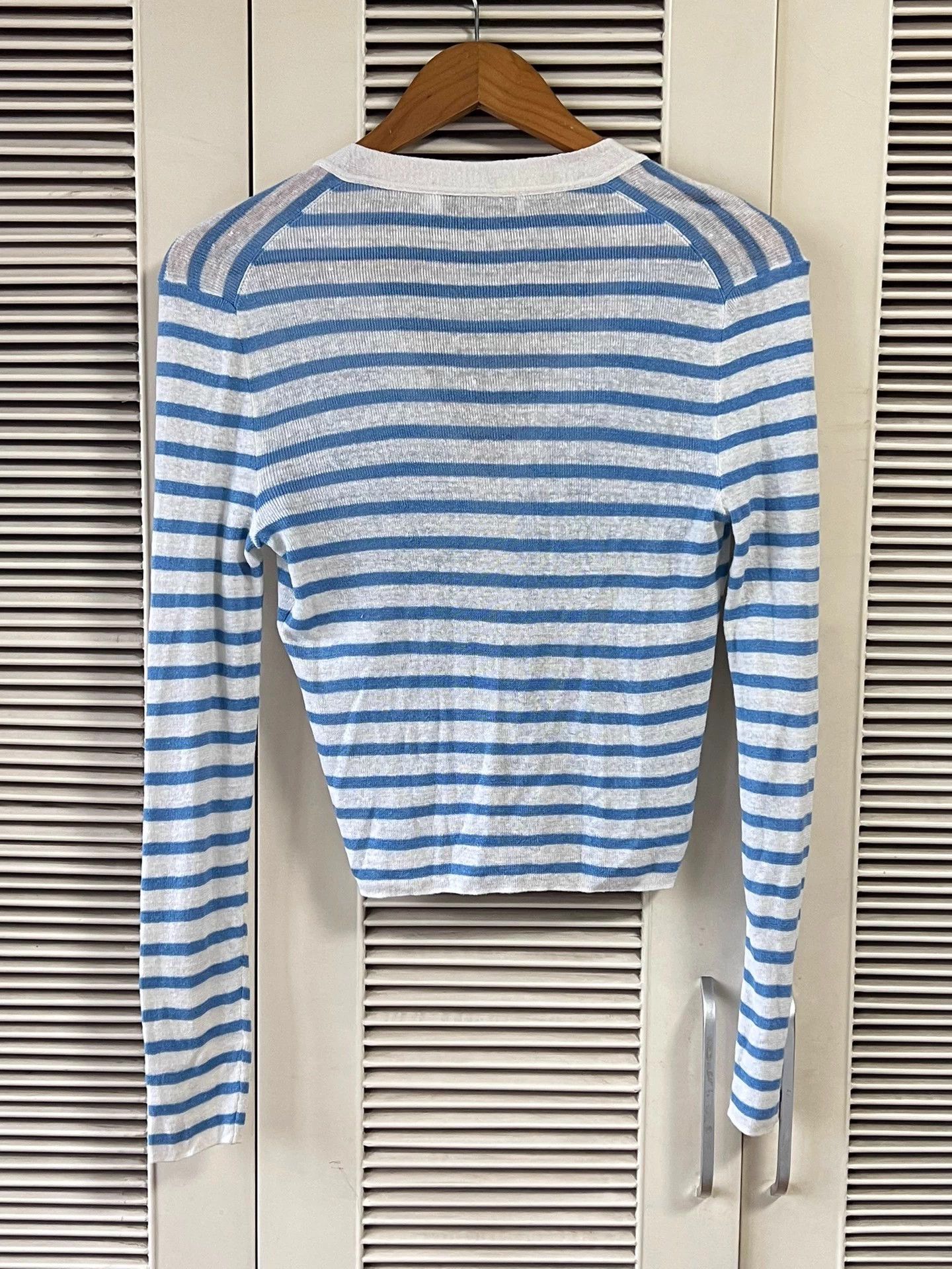 Dior Dior Blue & White Stripe Knit Cardigan 36 Like New Size S / US 4 / IT 40 - 2 Thumbnail