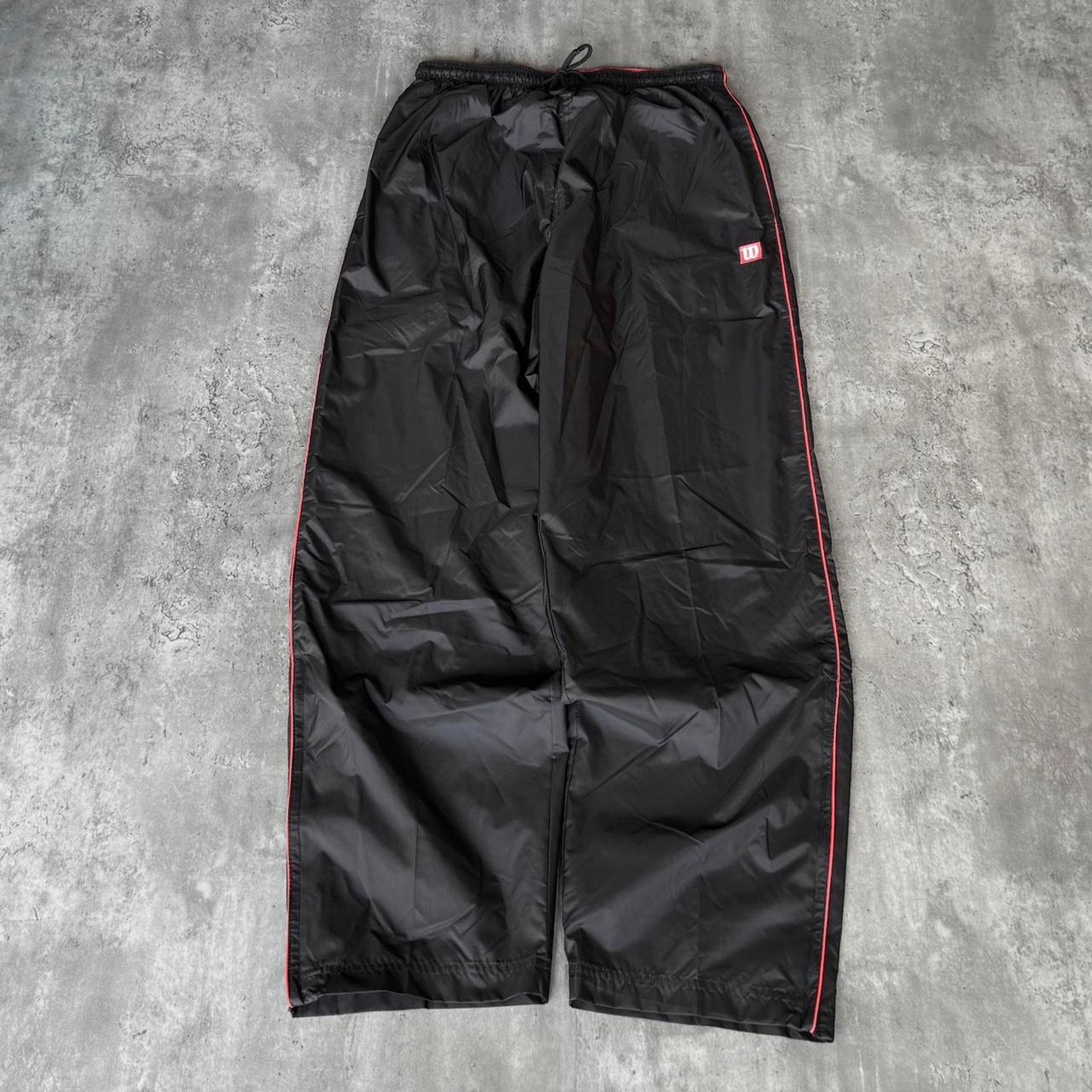 Japanese Brand × Vintage × Wilson Vintage Y2K Baggy Black & Red Grunge Opium Trackpants Size US 34 / EU 50 - 1 Thumbnail