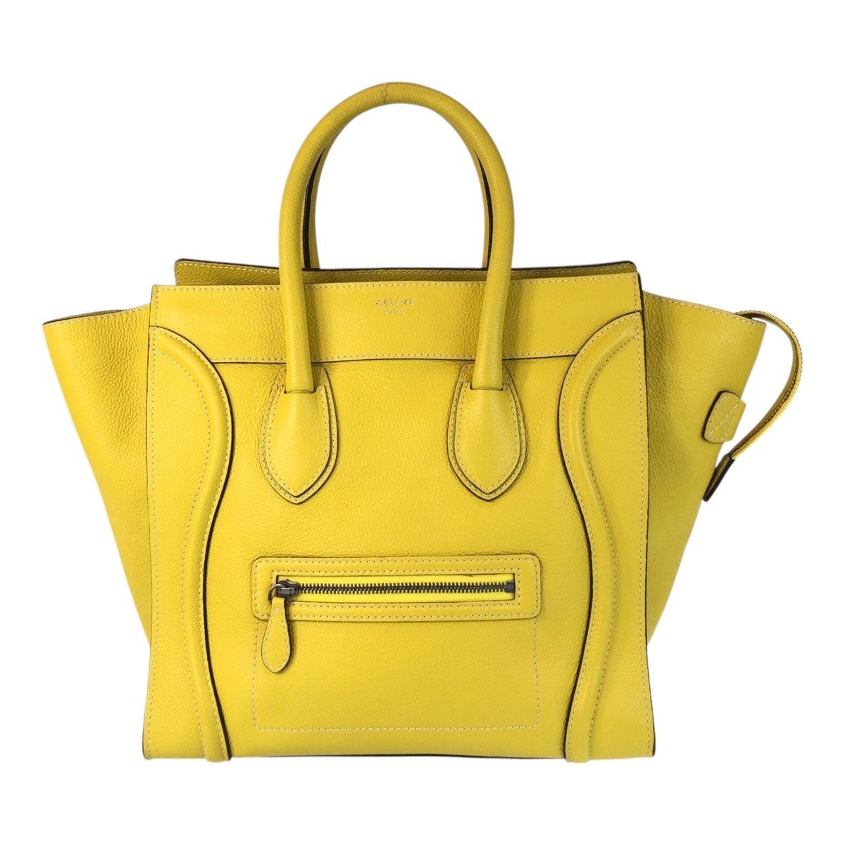 Celine Celine Leather Luggage Mini Shopper Handbag Cu-1102 Leather Tote Bag Cu-1102 in Yellow, Women's