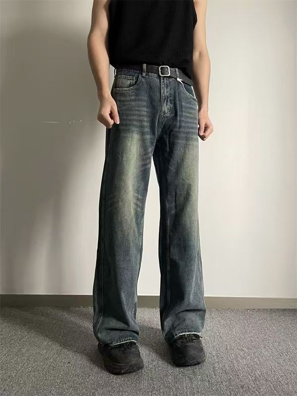 Japanese Brand × Jean Men's street washed distressed straight jeans y2k Size US 32 / EU 48 - 3 Thumbnail