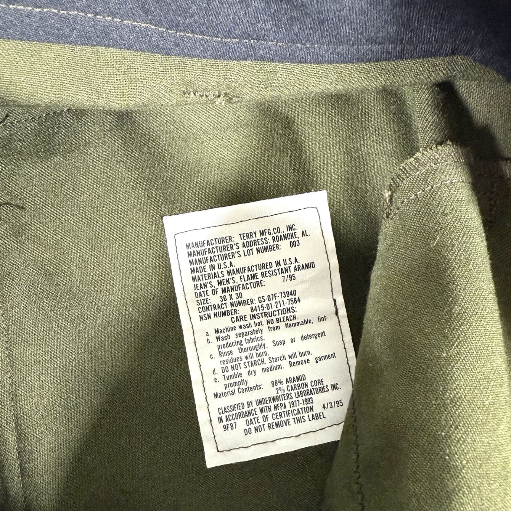 Vintage VINTAGE Wildland Firefighting Pants Mens 36x30 Flame-Resistant Workwear Green 90s Firefighter FSS Size US 36 / EU 52 - 7 Thumbnail