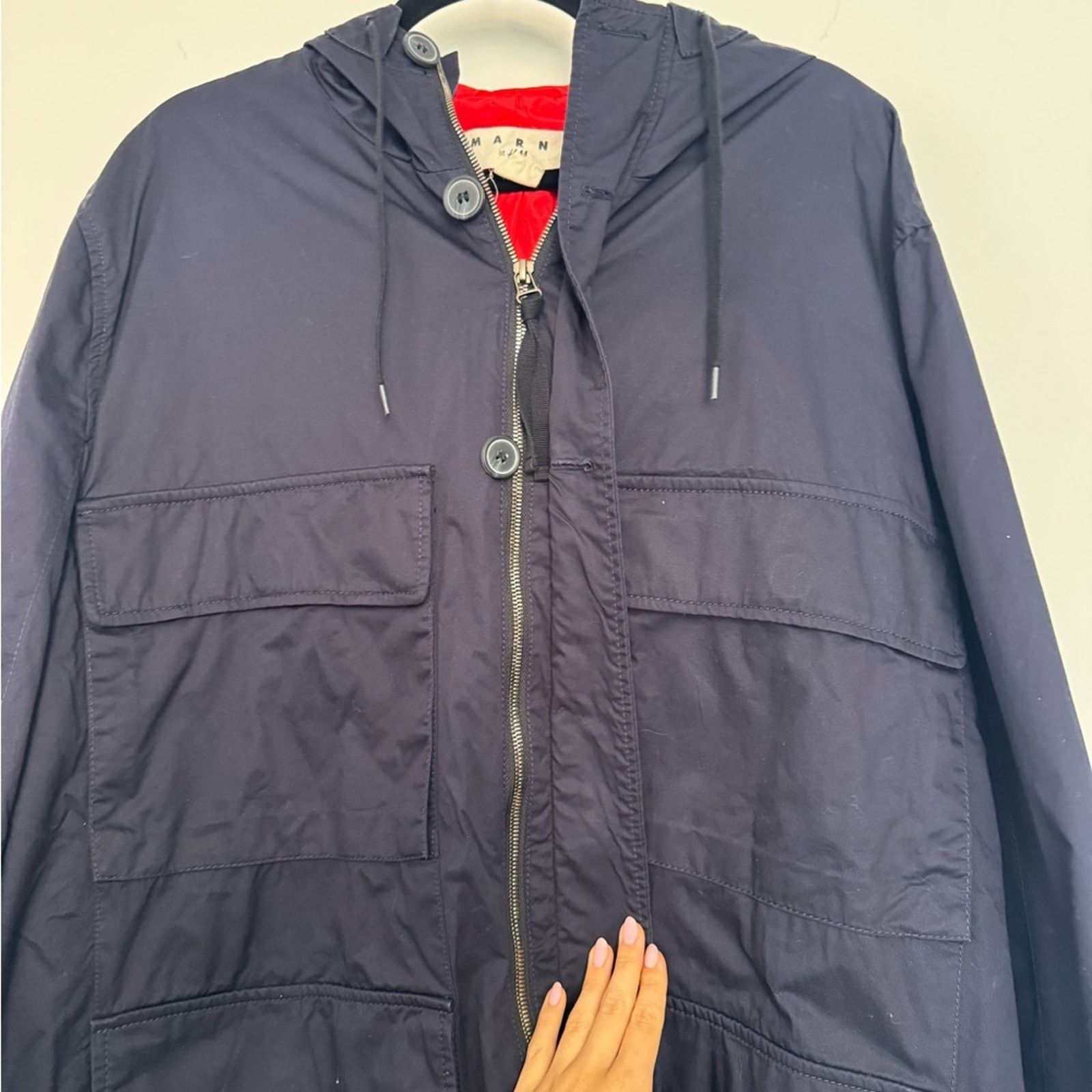 Marni H&M x Marni Collaboration Lightweight Navy Blue Parka Size US M / EU 48-50 / 2 - 2 Thumbnail
