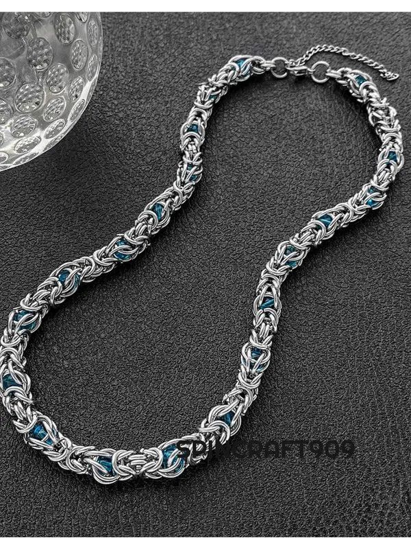 VIBE Chunky Chain Link Blue Gemstone Necklace Size ONE SIZE - 2 Thumbnail