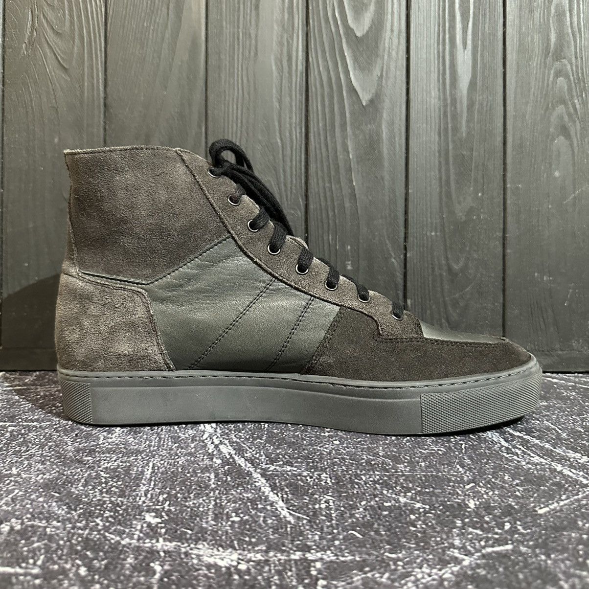 Allsaints ALL SAINTS - Men’s Leather Hi-Top Sneakers Size 44 Size US 10 / EU 43 - 9 Thumbnail