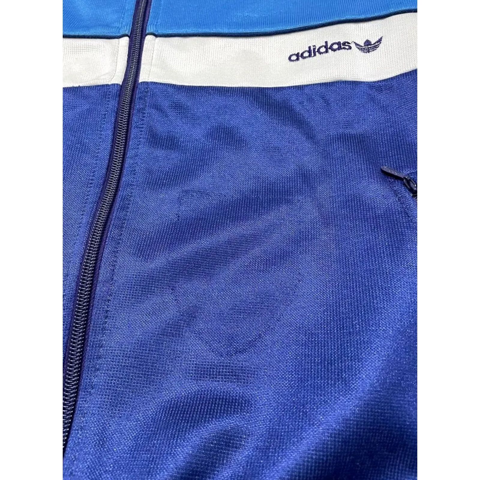 Adidas VINTAGE adidas Tracksuit Jacket Pant 2 Piece Men Size M Blue 80s Size 40R - 7 Thumbnail