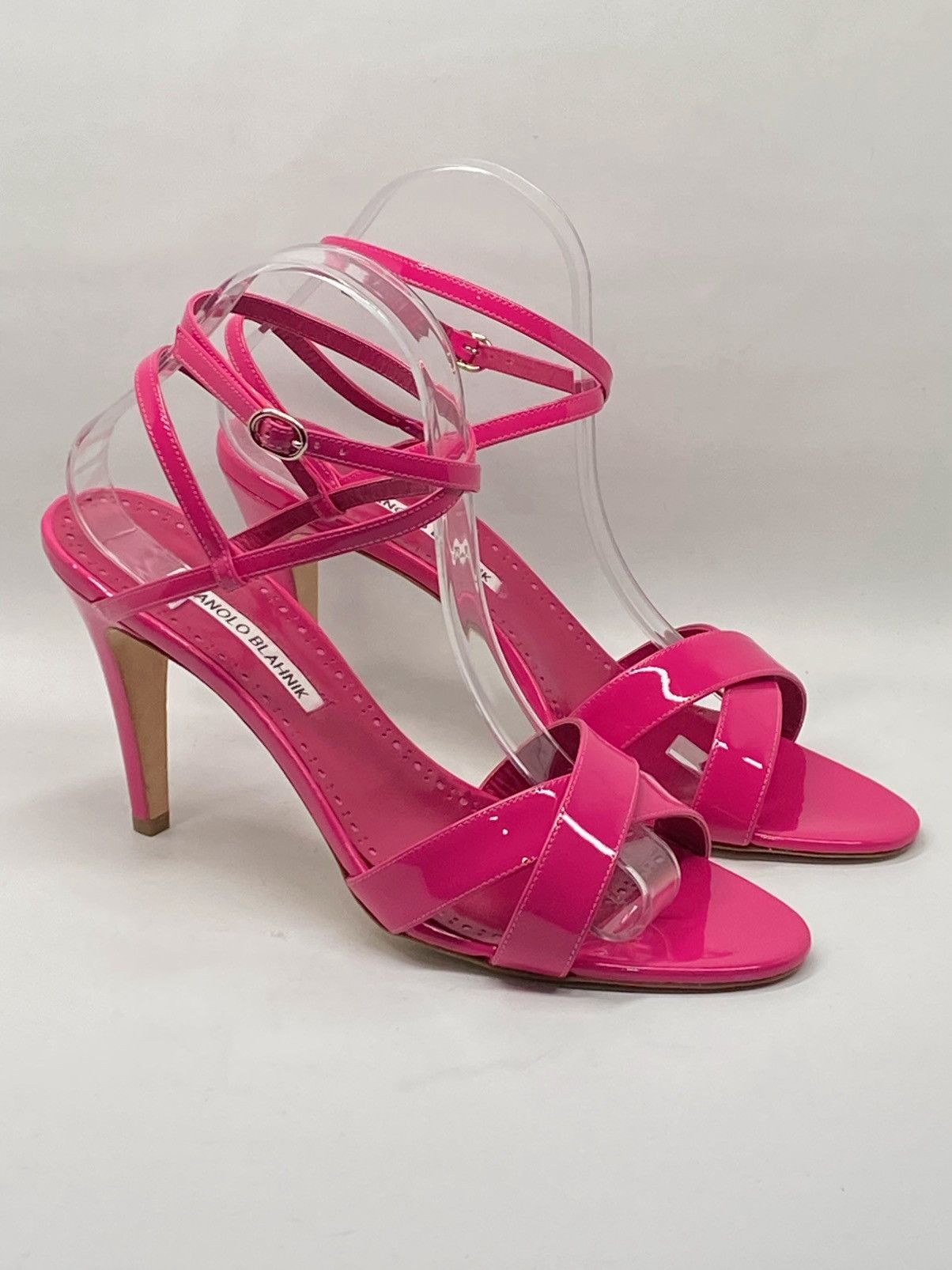 Manolo Blahnik Manolo Blahnik Patent Leather Ankle-Wrap Sandals size 41 Size US 11 / IT 41 - 2 Thumbnail