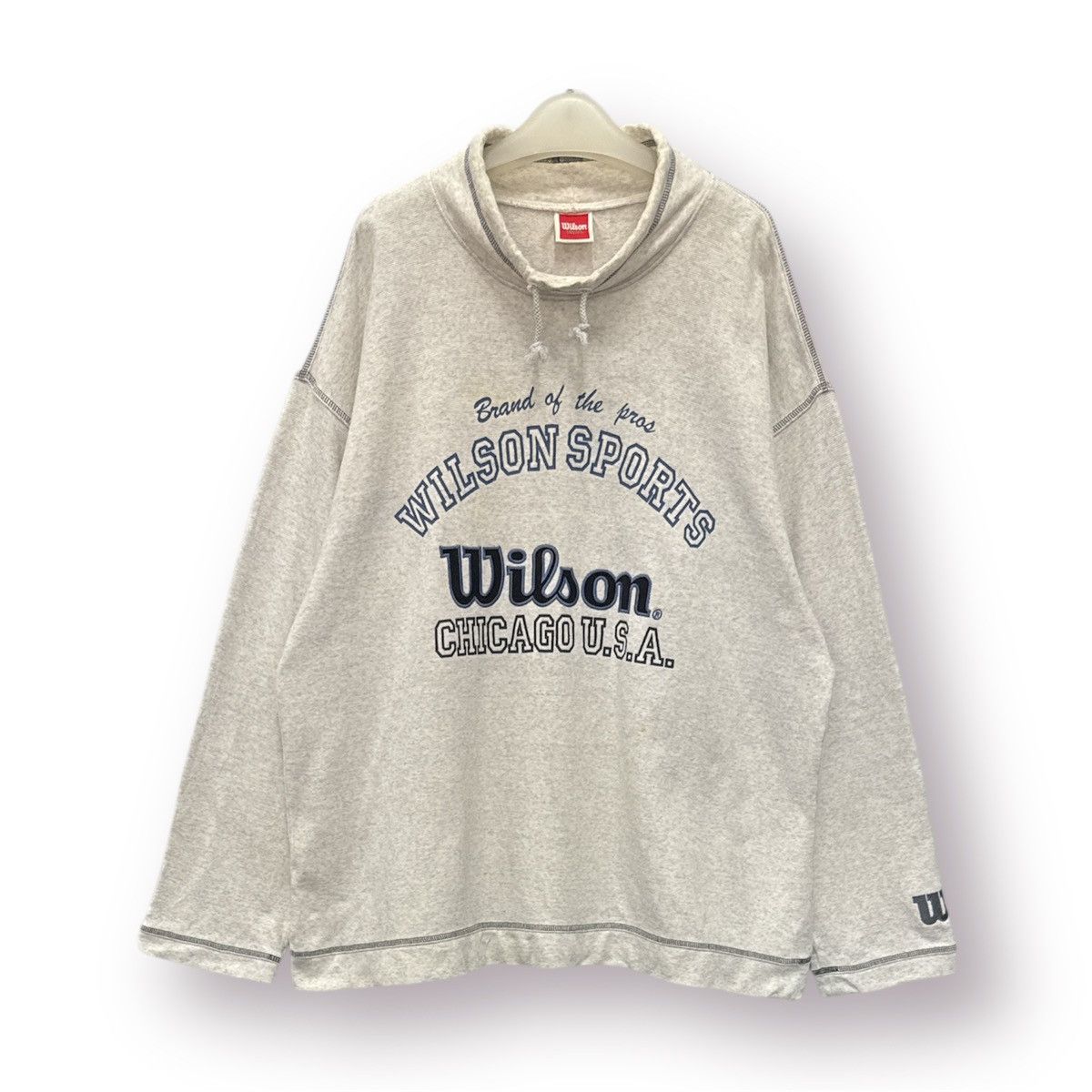 Wilson 🔥 Vtg 90s Wilson Sporting Goods Company High Neck Sweatshirt Size US L / EU 52-54 / 3 - 1 Thumbnail