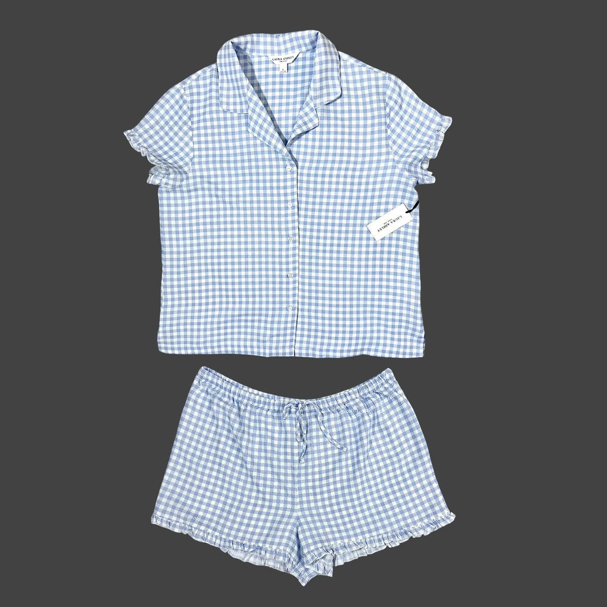 Laura Ashley Laura Ashley Women’s Purple Gingham Lounge 2 Pc Set Sz L Size L / US 10 / IT 46 - 10 Thumbnail