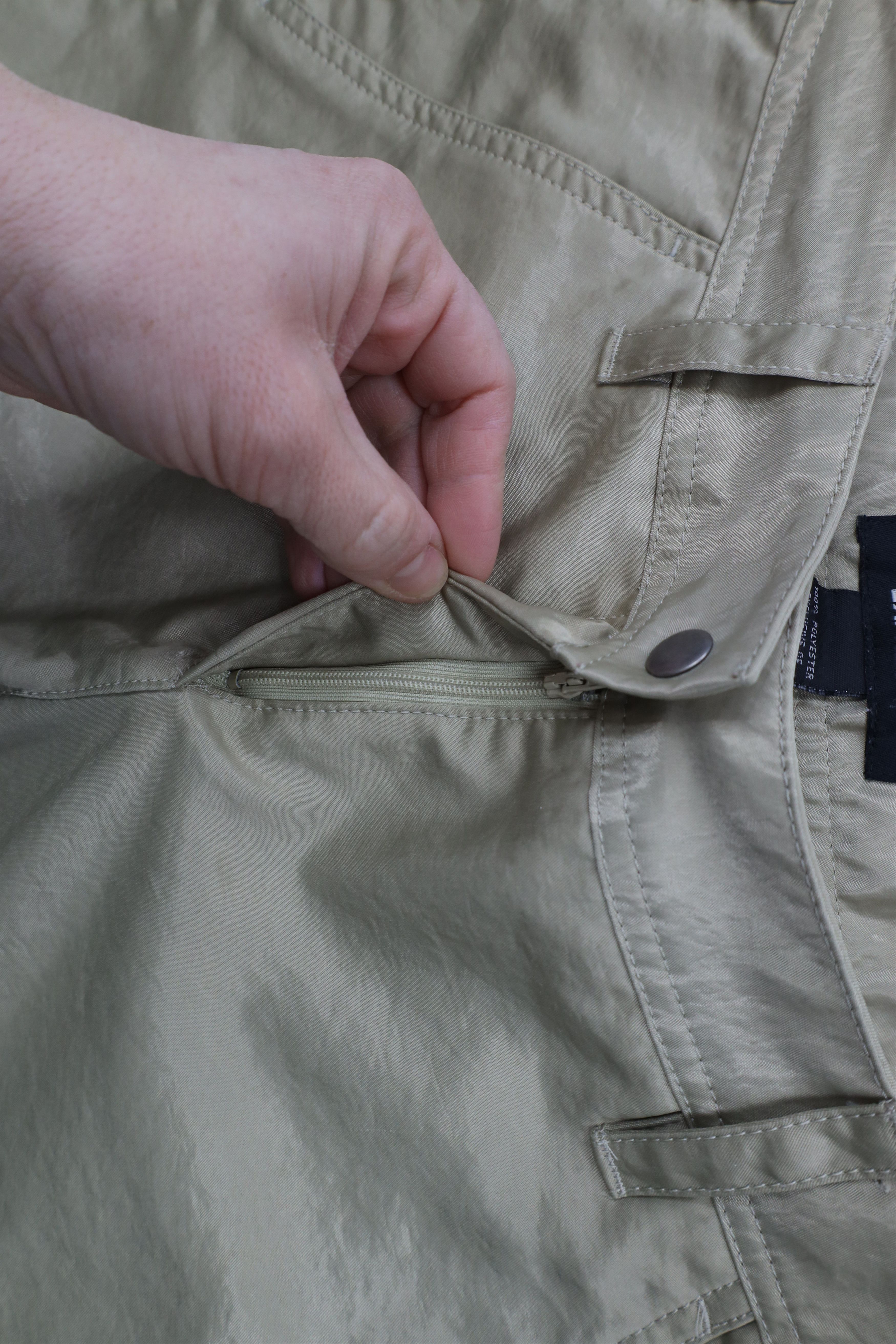 Express × Vintage Vintage Y2K Express Silky Flared Wide Leg Cargo Pants Gold Size 25" / US 0 / IT 36 - 7 Thumbnail