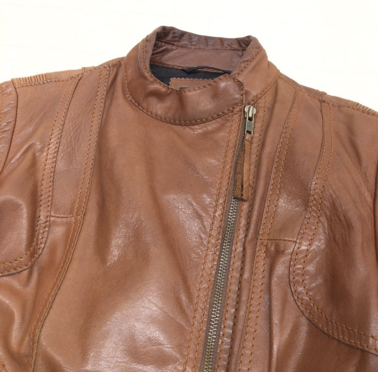 Vintage Chine Belgian Design Leather Jacket Size M / US 6-8 / IT 42-44 - 4 Thumbnail