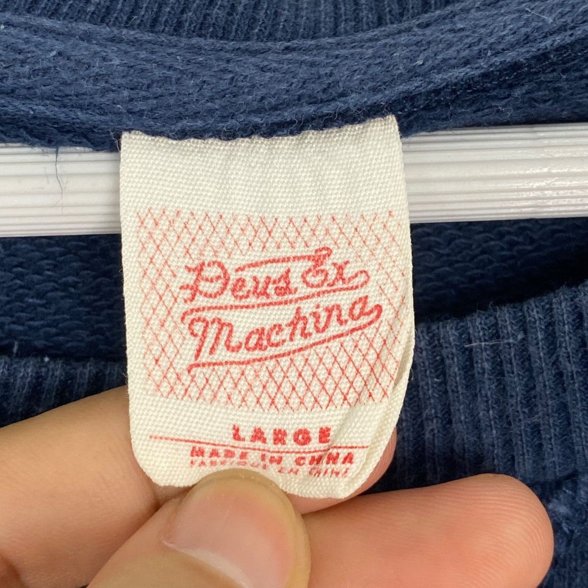 Vintage Vintage Deus Crewneck Sweatshirt Navy Blue Pullover Size L Size US L / EU 52-54 / 3 - 5 Thumbnail