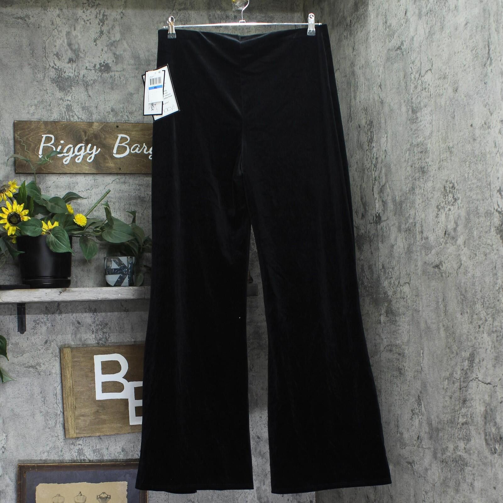Other Nwt Alex & Sophia Velvet Front-slit Pants 196z630e Black Xl Size 40" / US 18 - 2 Thumbnail