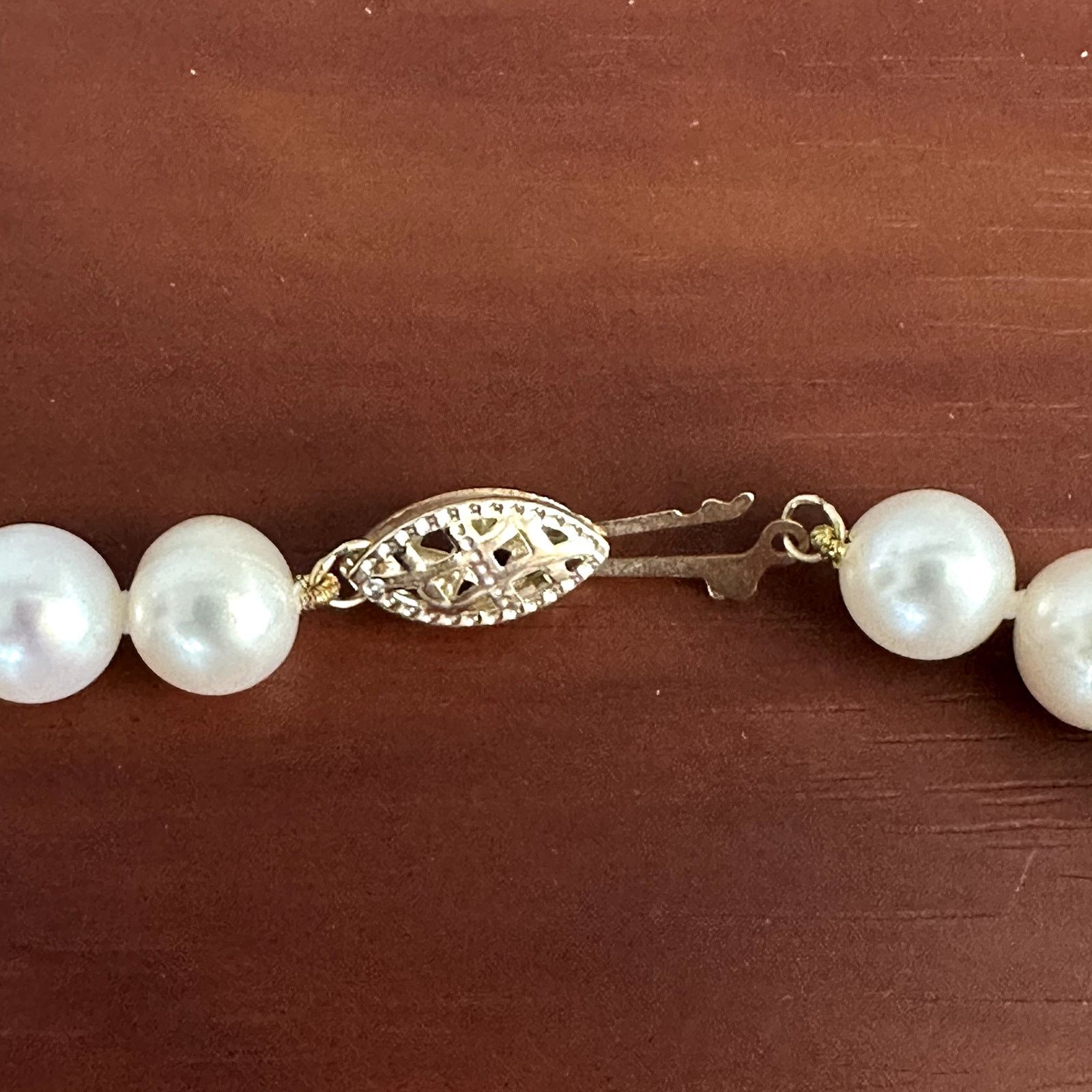 Other Freshwater VTG 18 in. Pearl Necklace with 14k Gold Filigree Size ONE SIZE - 3 Thumbnail
