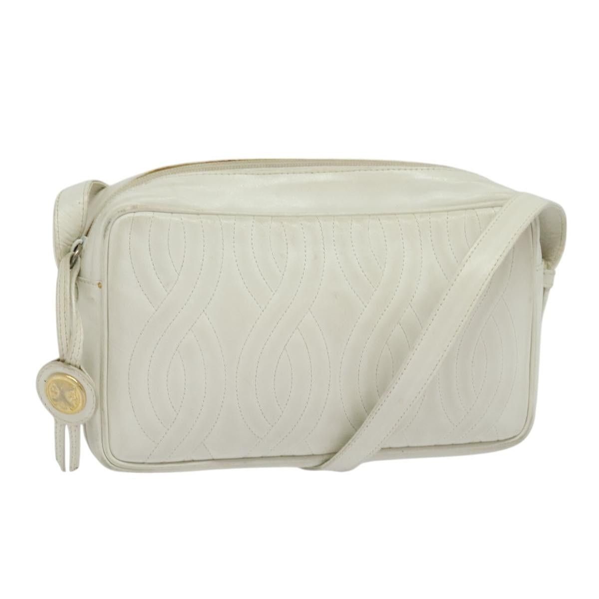 Fendi Shoulder Bag Leather White Silver, Women's