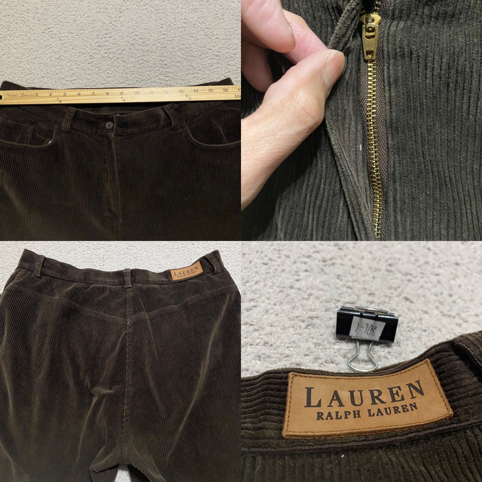 Ralph Lauren Lauren Ralph Lauren Pants Womens 14W Plus Corduroy Brown Straight High Rise Vintage: No (adjust) Size 36" / US 14 / IT 50 - 8 Thumbnail